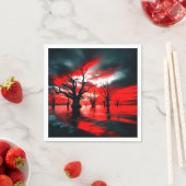 Kunst Donkere Boom Ontwerp Servet (Insitu)