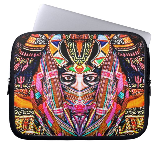 Kunst door Davey AFRICANA-laptophoes Laptop Sleeve (Voorkant)