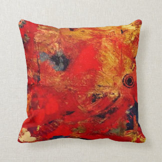Kunst door DS Watkins Red en Gold Abstract Kussen