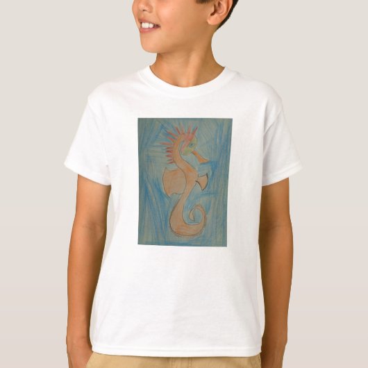 Kunst door kinderen, Hippocampus, Seahorse, Shirt (Voorkant)