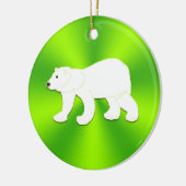 Kunst door kinderen - Polaire Beer schets - Groene Keramisch Ornament (Links)