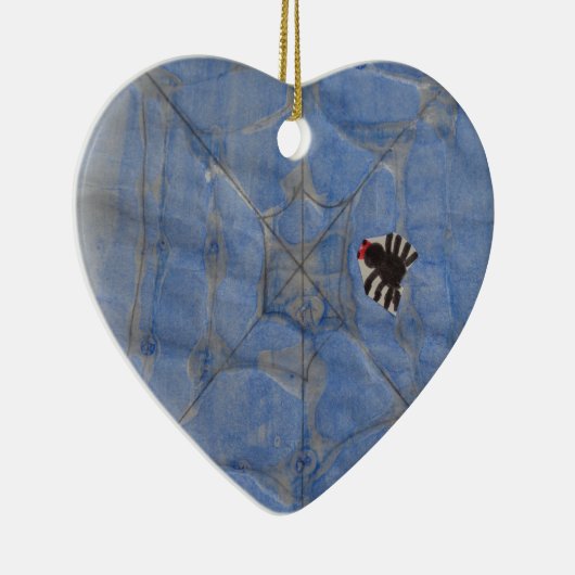 Kunst door kinderen, spin met cobweb, tekenen keramisch ornament (Rechts)