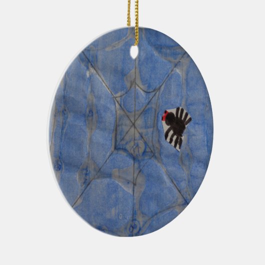 Kunst door kinderen, spin met cobweb, tekenen keramisch ornament (Rechts)