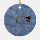 Kunst door kinderen, spin met cobweb, tekenen keramisch ornament (Voorkant)