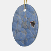 Kunst door kinderen, spin met cobweb, tekenen keramisch ornament (Links)