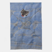 Kunst door kinderen, spin met cobweb, tekenen theedoek (Verticaal)