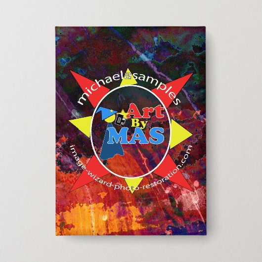 Kunst door MAS logo speld Button (Voorkant)