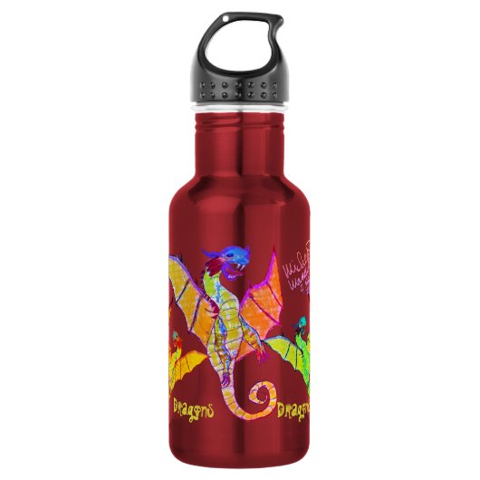 Kunst door Micheal Dragons Water Bottle Waterfles (Voorkant)