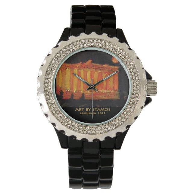 Kunst door Stamos "Parthenon" schilderij horloge (Voorkant)