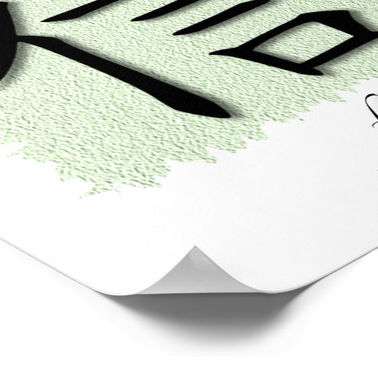 Kunst drukt Chinees symbool voor geloof op Mat af Poster (Hoek)