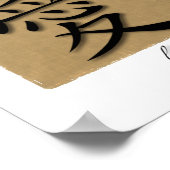 Kunst drukt Chinees symbool voor liefde op bamboe  Poster (Hoek)