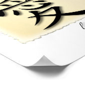 Kunst drukt Chinees symbool voor liefde op perkame Poster (Hoek)