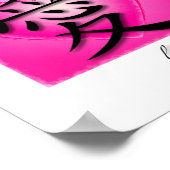 Kunst drukt Chinees symbool voor liefde op roze ha Poster (Hoek)