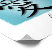 Kunst drukt Chinees symbool voor liefde voor water Poster (Hoek)