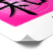 Kunst drukt Chinees symbool voor vrede in roze vre Poster (Hoek)