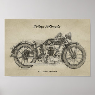 Kunst drukt Klassieke motorfiets af Poster