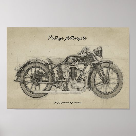 Kunst drukt Klassieke motorfiets af Poster (Voorkant)