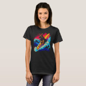 Kunst Duits Herder Hond Surf Surfen T-shirt (Voorkant volledig)