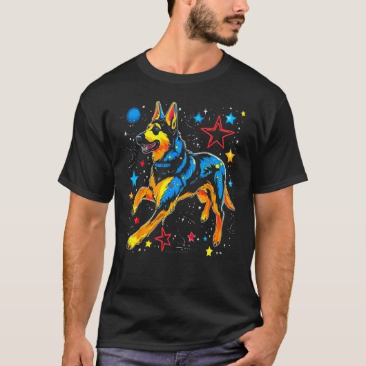 Kunst Duitse Sjerp Ruimte Universum T-shirt (Voorkant)
