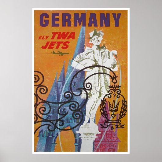 Kunst Duitsland Duitse Reisposter TWA Print (Voorkant)