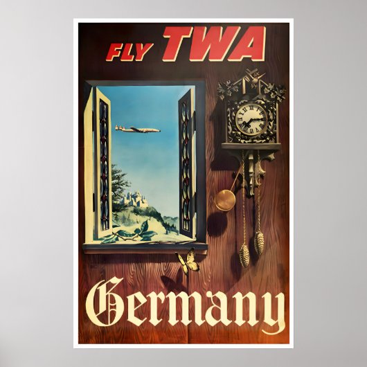 Kunst Duitsland Duitse Reisposter TWA Print (Voorkant)