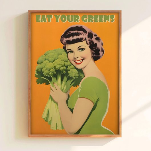 Kunst Eet Je Groenten Poster Printbaar Grappige Ke