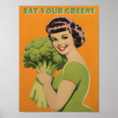 Kunst Eet Je Groenten Poster Printbaar Grappige Ke (Voorkant)