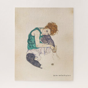 KUNST, EGON SCHIELE GESTELDE VROUW MET OPGELOSTE L LEGPUZZEL