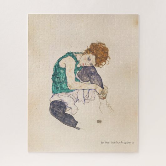 KUNST, EGON SCHIELE GESTELDE VROUW MET OPGELOSTE L LEGPUZZEL (Verticaal)