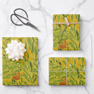 Kunst en Ambacht Geel Oranje Fruit Bloemig Kunst Inpakpapier Vel