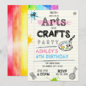 Kunst en ambacht verjaardagsfeestje uitnodiging (Voorkant / Achterkant)