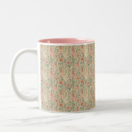 Kunst en Ambacht Vintage Botanische Pastelkleurige Tweekleurige Koffiemok