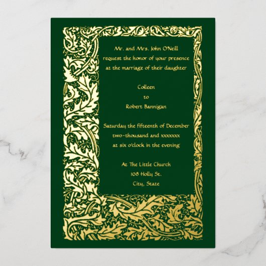  kunst en ambachtelijke drijvende grens folie uitnodiging (Voorkant)