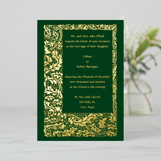 kunst en ambachtelijke drijvende grens folie uitnodiging (Staand Voorkant)