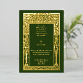  kunst en ambachtelijke fruitboomgrens folie uitnodiging (Staand Voorkant)