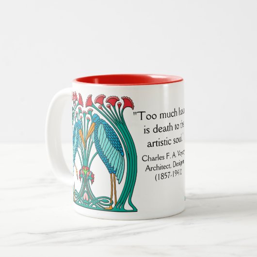 Kunst en ambachtelijke kranen v1 tweekleurige koffiemok (Voorkant links)