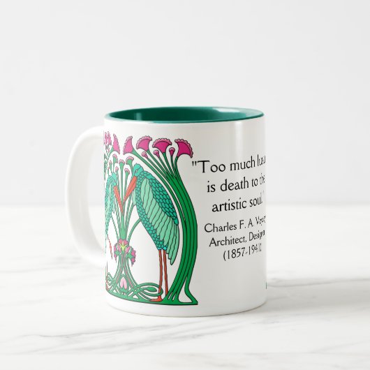 Kunst en ambachtelijke kranen v2 tweekleurige koffiemok (Voorkant links)