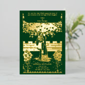  kunst en ambachtelijke middeleeuwse bruiloft folie uitnodiging (Staand Voorkant)