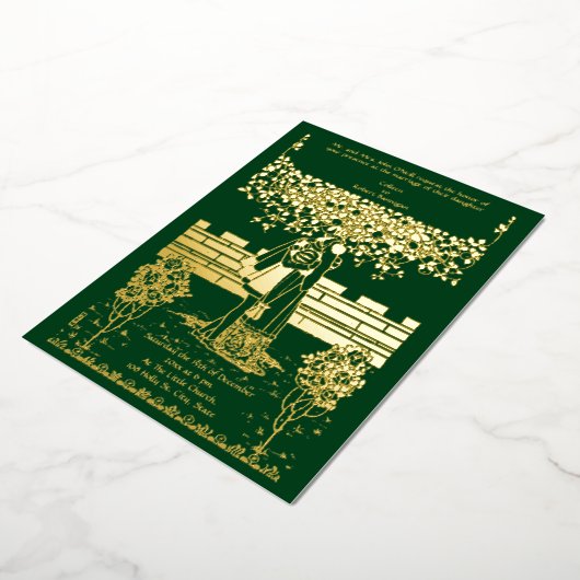  kunst en ambachtelijke middeleeuwse bruiloft folie uitnodiging (Gedraaid)