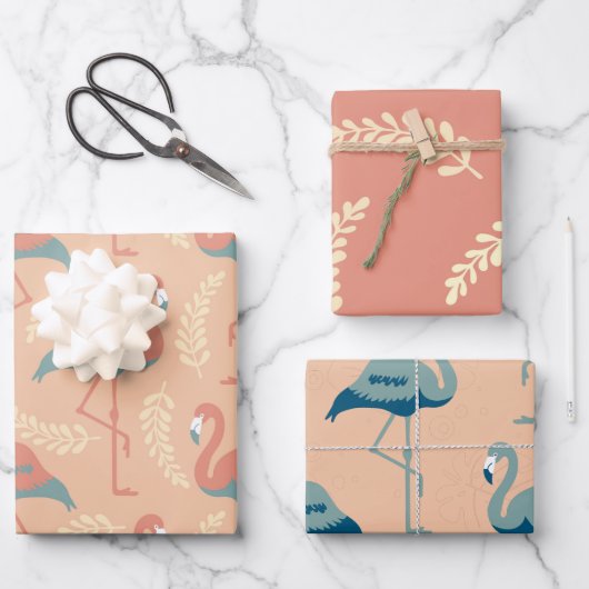 Kunst en ambachtelijke stijl decoratief Flamingo g Inpakpapier Vel (Voorkant)