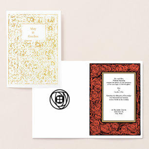  kunst- en ambachtelijke stijlmakreel - Rozen Folie Kaarten