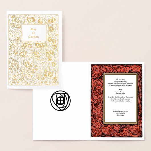 kunst- en ambachtelijke stijlmakreel - Rozen Folie Kaarten (Display)