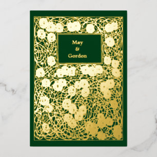  kunst- en ambachtelijke stijlmakreel - Rozen Folie Uitnodiging