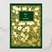  kunst- en ambachtelijke stijlmakreel - Rozen Folie Uitnodiging (Voorkant)