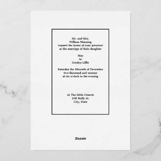  kunst- en ambachtelijke stijlmakreel - Rozen Folie Uitnodiging (Achterkant)