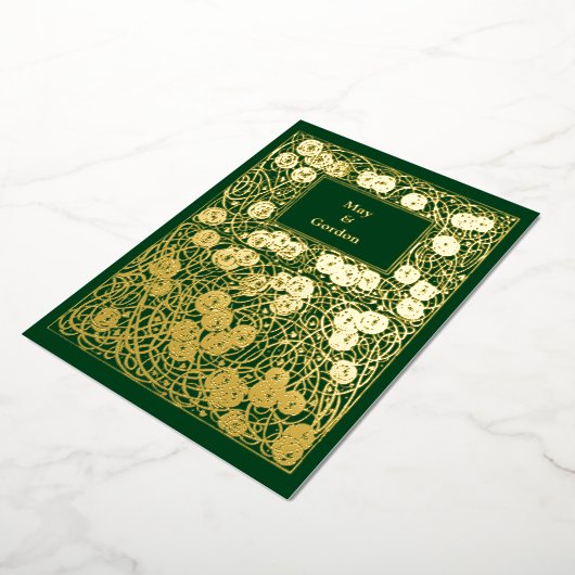  kunst- en ambachtelijke stijlmakreel - Rozen Folie Uitnodiging (Gedraaid)