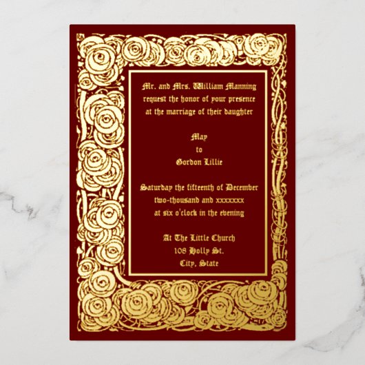 kunst- en ambachtelijke stijlmakreel voor makreel folie uitnodiging (Voorkant)