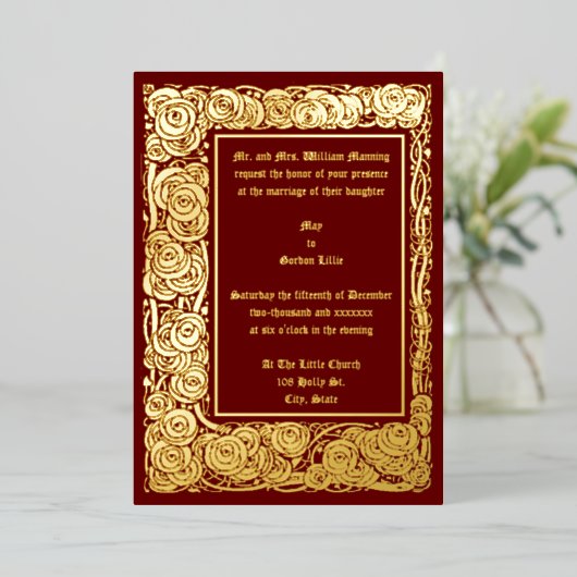  kunst- en ambachtelijke stijlmakreel voor makreel folie uitnodiging (Staand Voorkant)