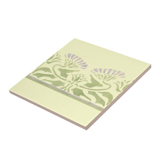  Kunst en Ambachten 1906 Bloemen Border Design Tegeltje (Zijkant)