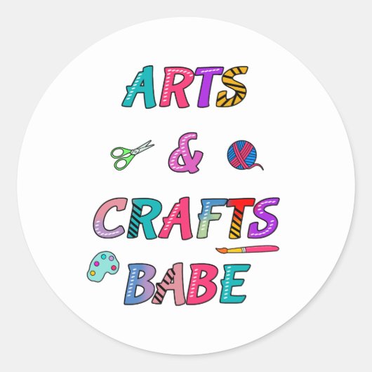 Kunst en ambachten Babe Ronde Sticker (Voorkant)
